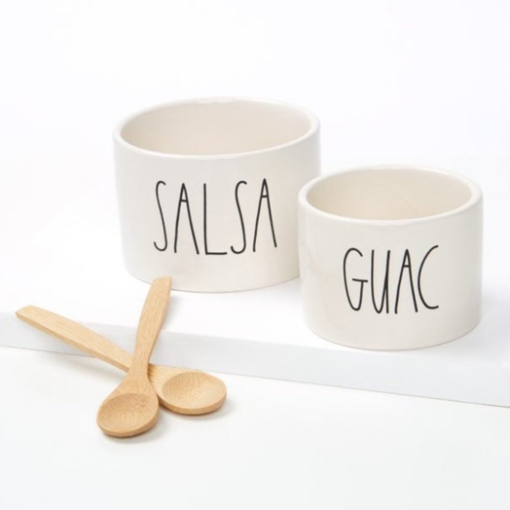 Rae Dunn Salsa & Guac Set new in box w/ spoons